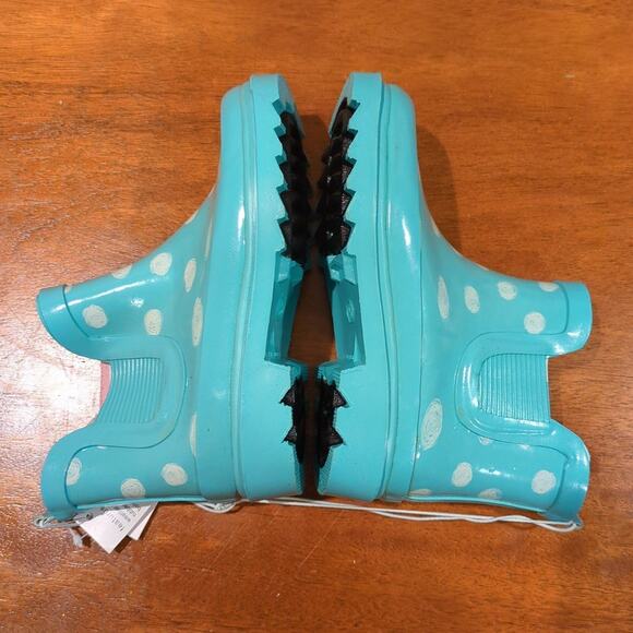 Cat & Jack Polka Dot Rubber Rain boots  Size L 9/10 Ankle boots NEW with Tags - Picture 6 of 7